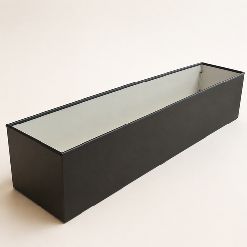 Black Metal Window Box Planter | Handmade in UK | 1m Long Steel Garden Planter