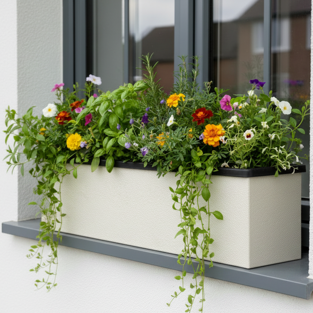 Goosewing Grey Window Box 120mm – off-white grey