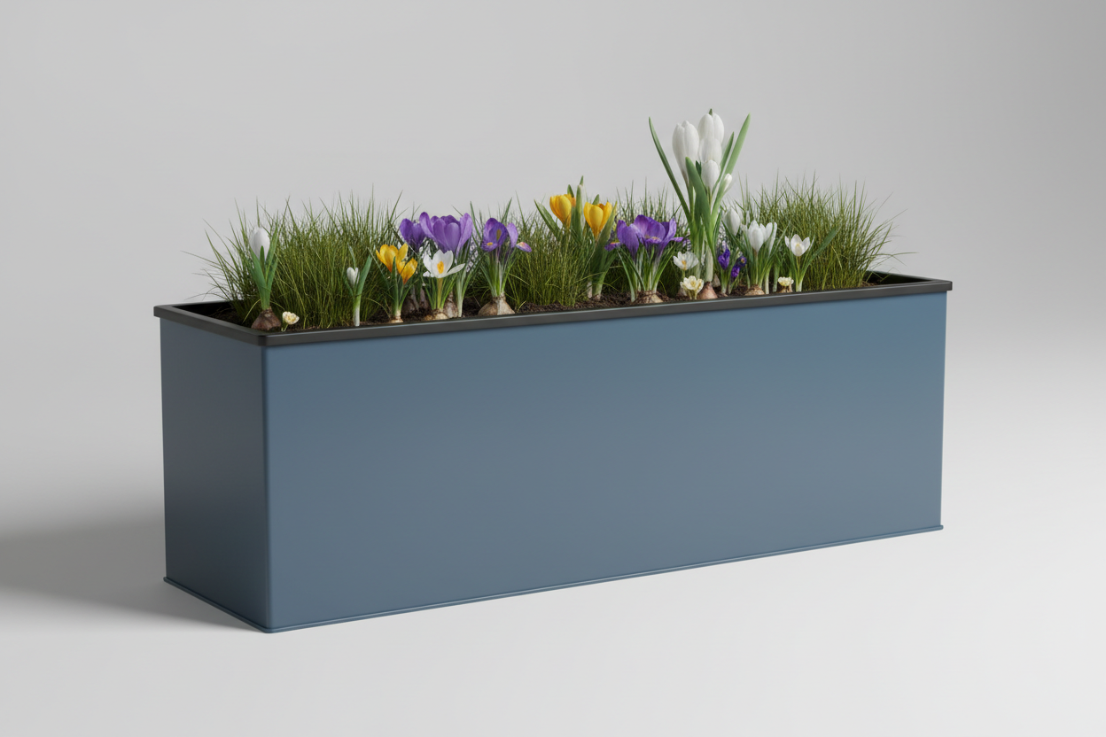 Slate Blue Window Box 200mm – Grasses